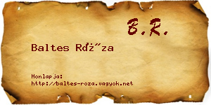 Baltes Róza névjegykártya